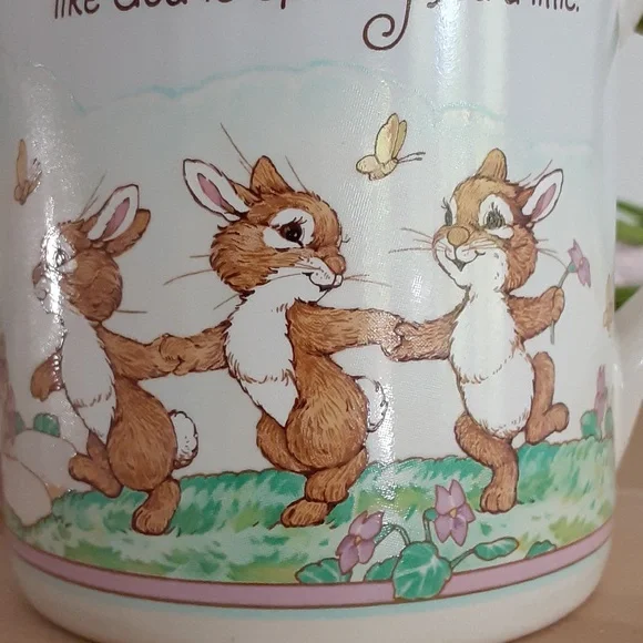 Hallmark Mug Mates 1986 FRIENDS Spring Bunnies Animals Cup Mug 8 oz - Picture 5 of 8